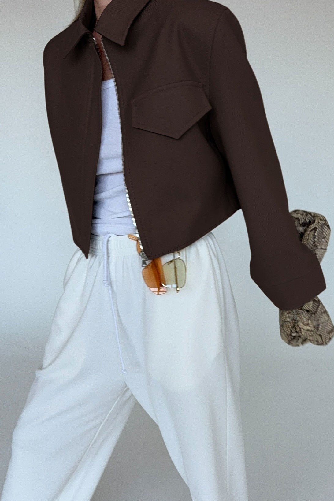 Amelie Brown Zip Jacket