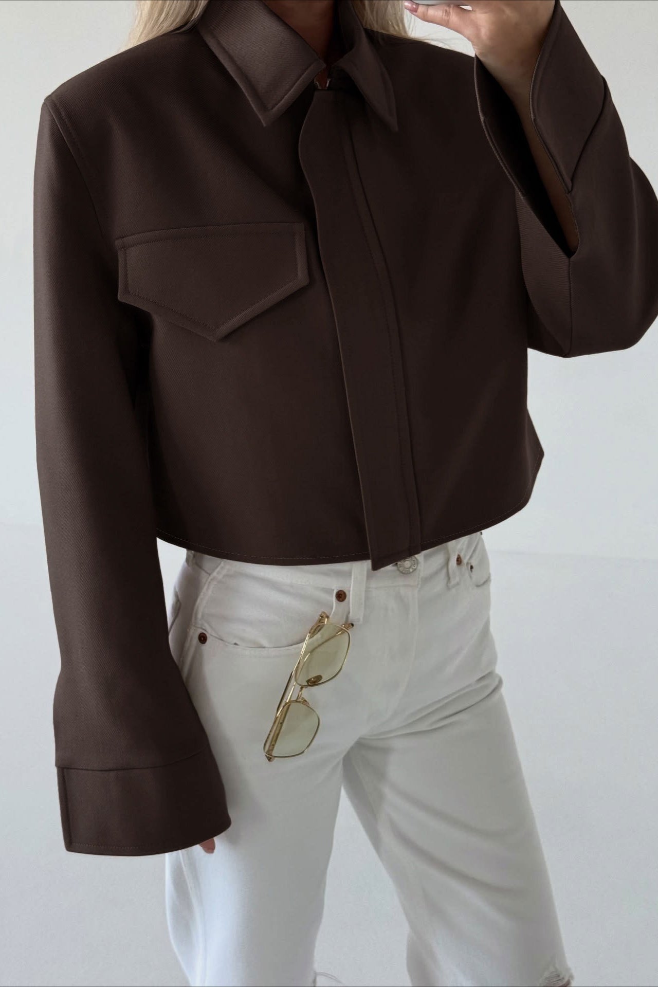 Amelie Brown Zip Jacket
