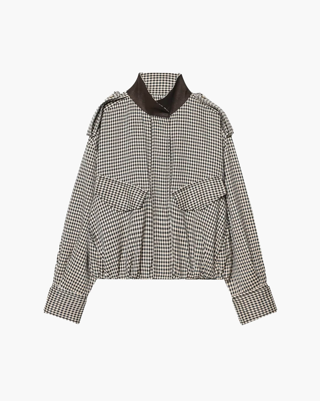 Blouson bomber à carreaux Lisa à col montant