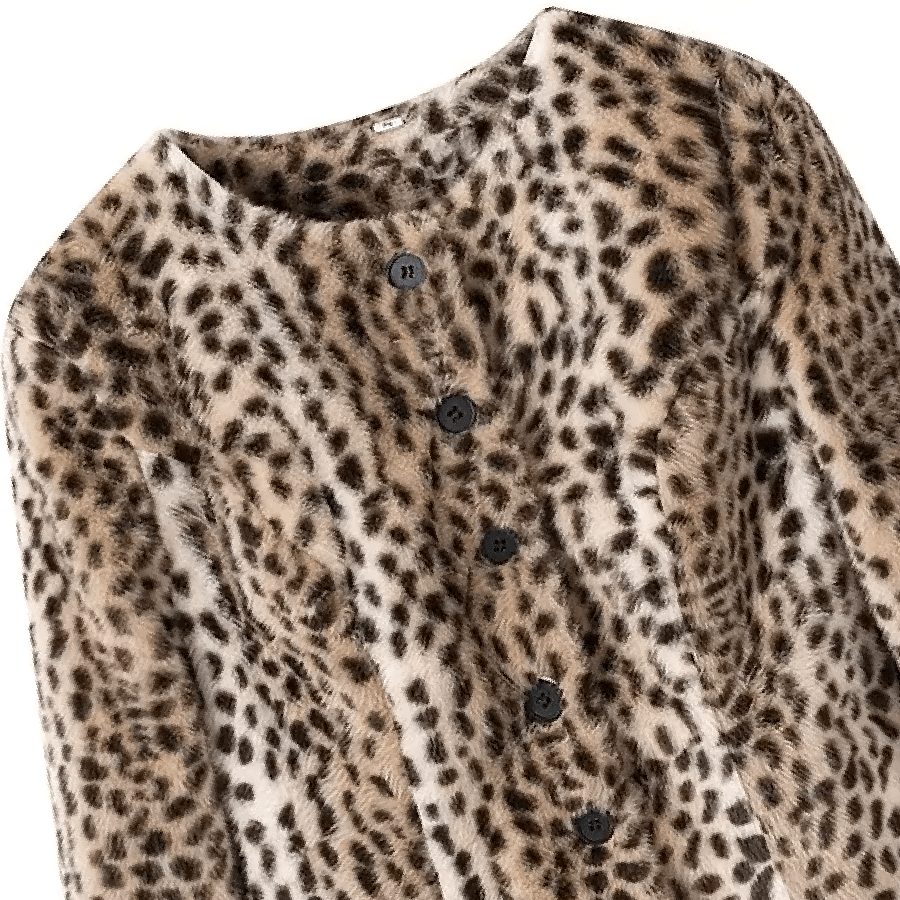 Veste courte en fausse fourrure léopard Katie