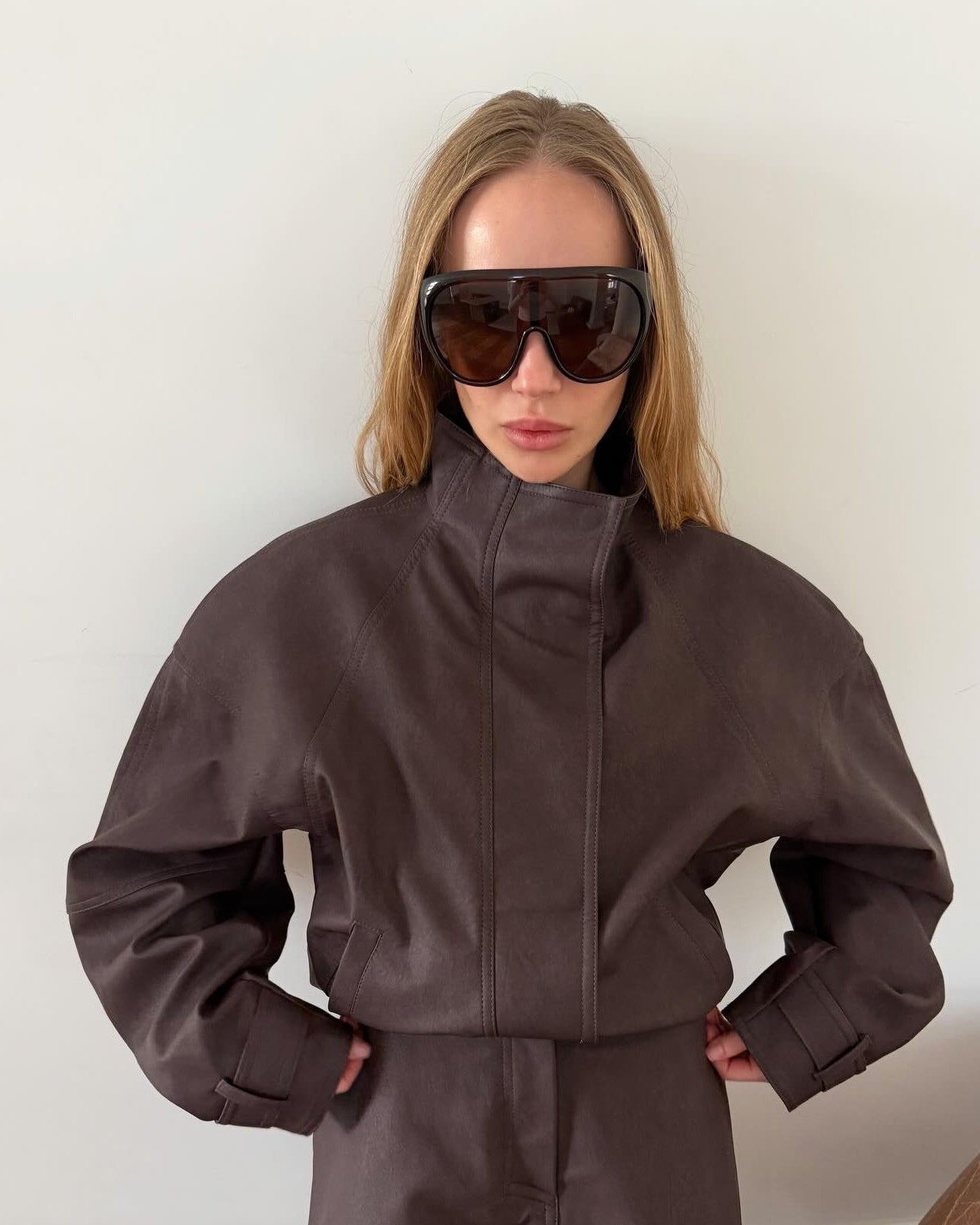 Veste zippée Emily en faux daim