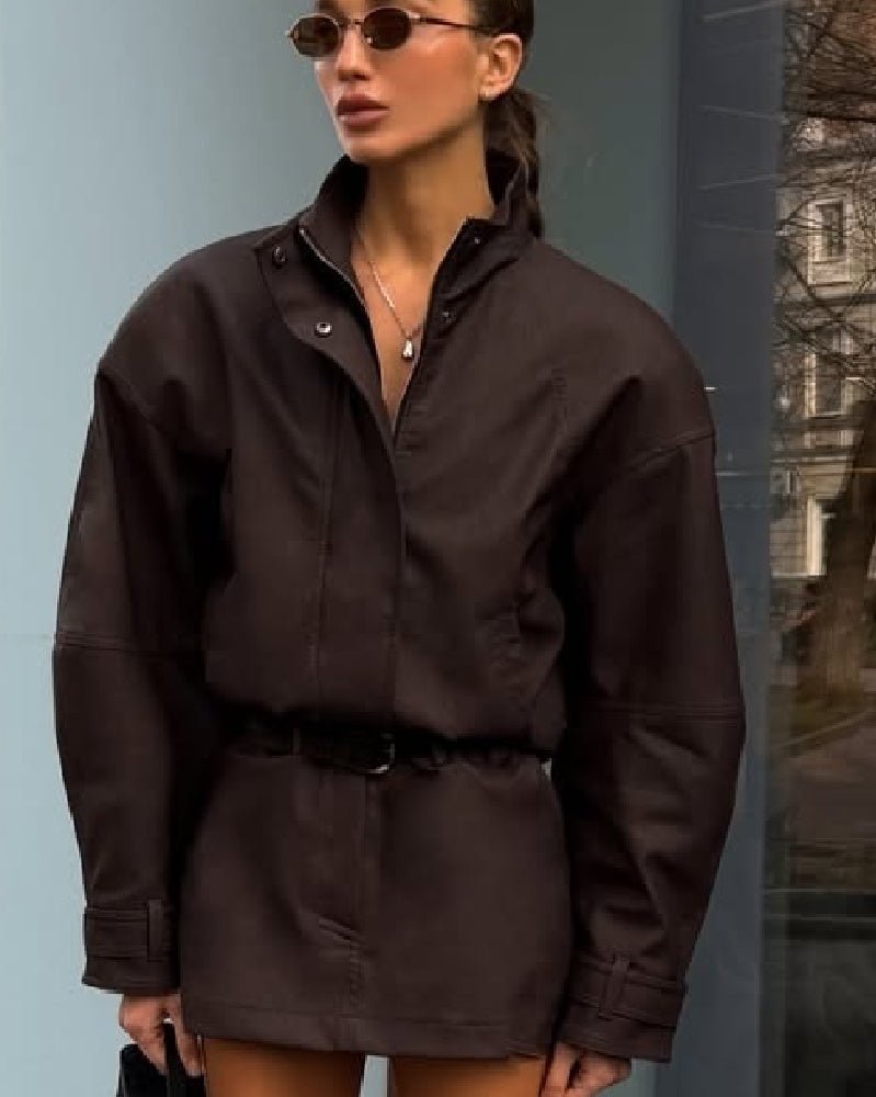 Veste zippée Emily en faux daim