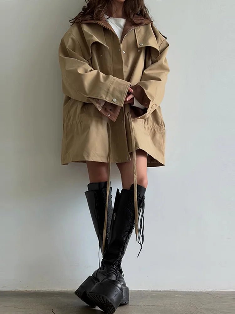 Miriam Contrast Collar Windbreaker Jacket
