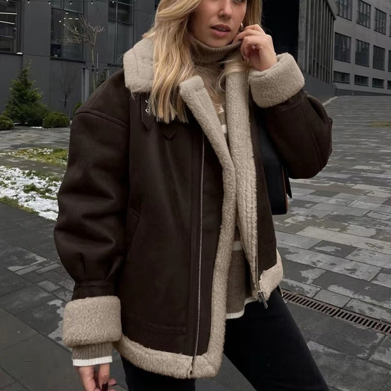 Gina Suede Faux Leather Jacket