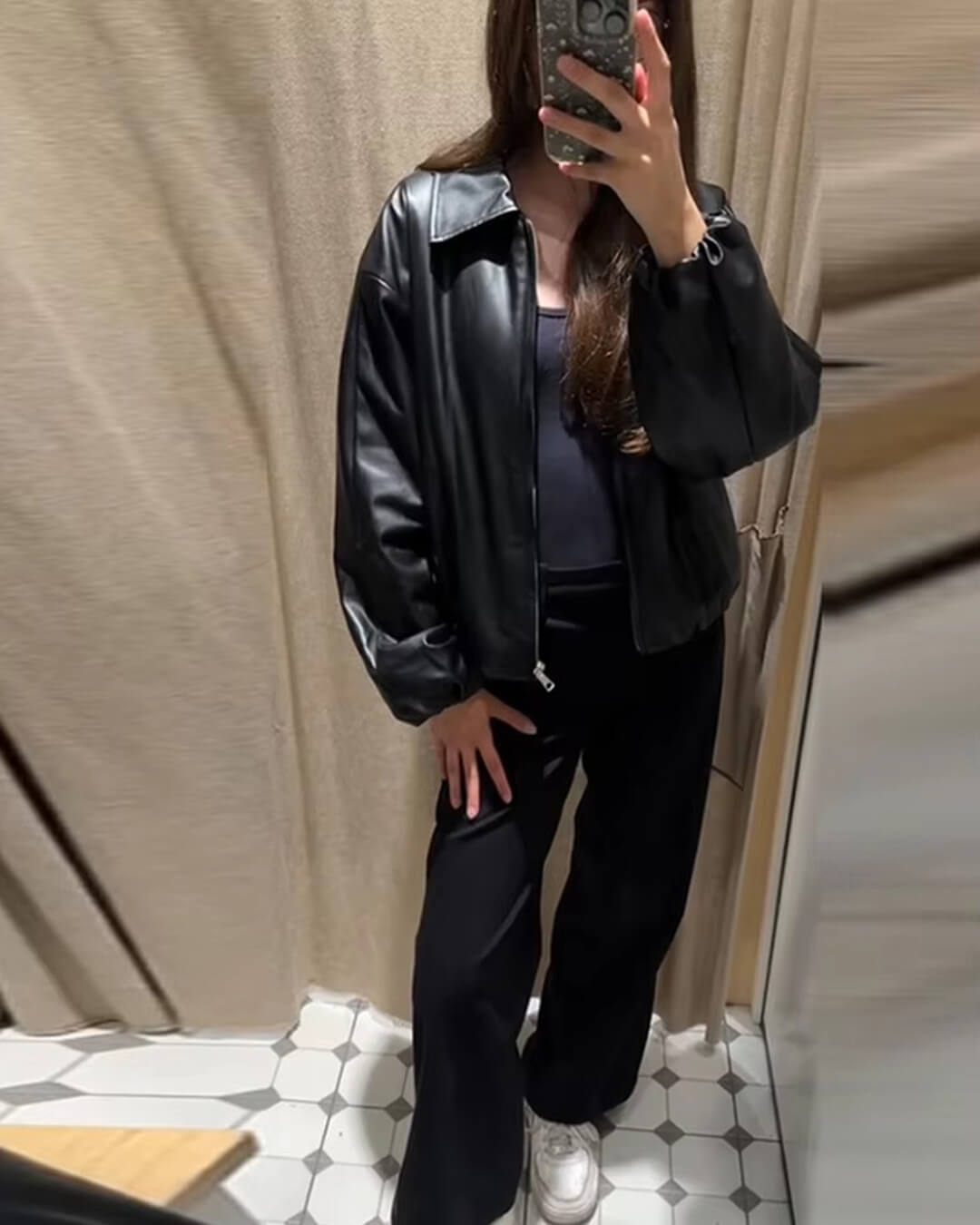 Blouson bomber Sienna en faux cuir
