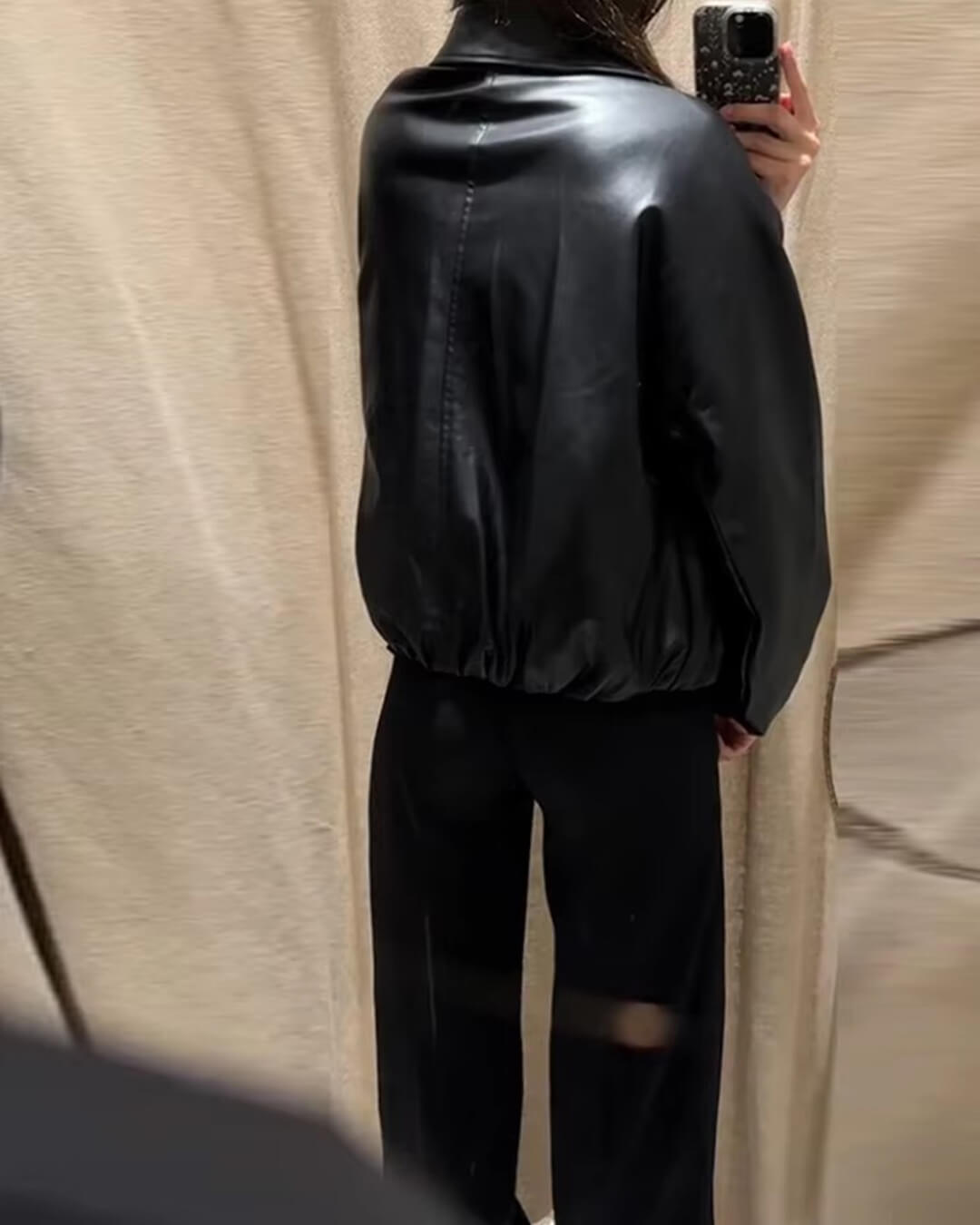 Blouson bomber Sienna en faux cuir