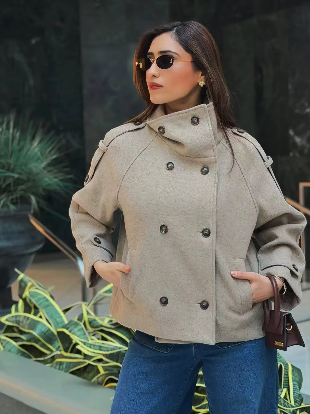 Manteau Kelly à col montant oversize