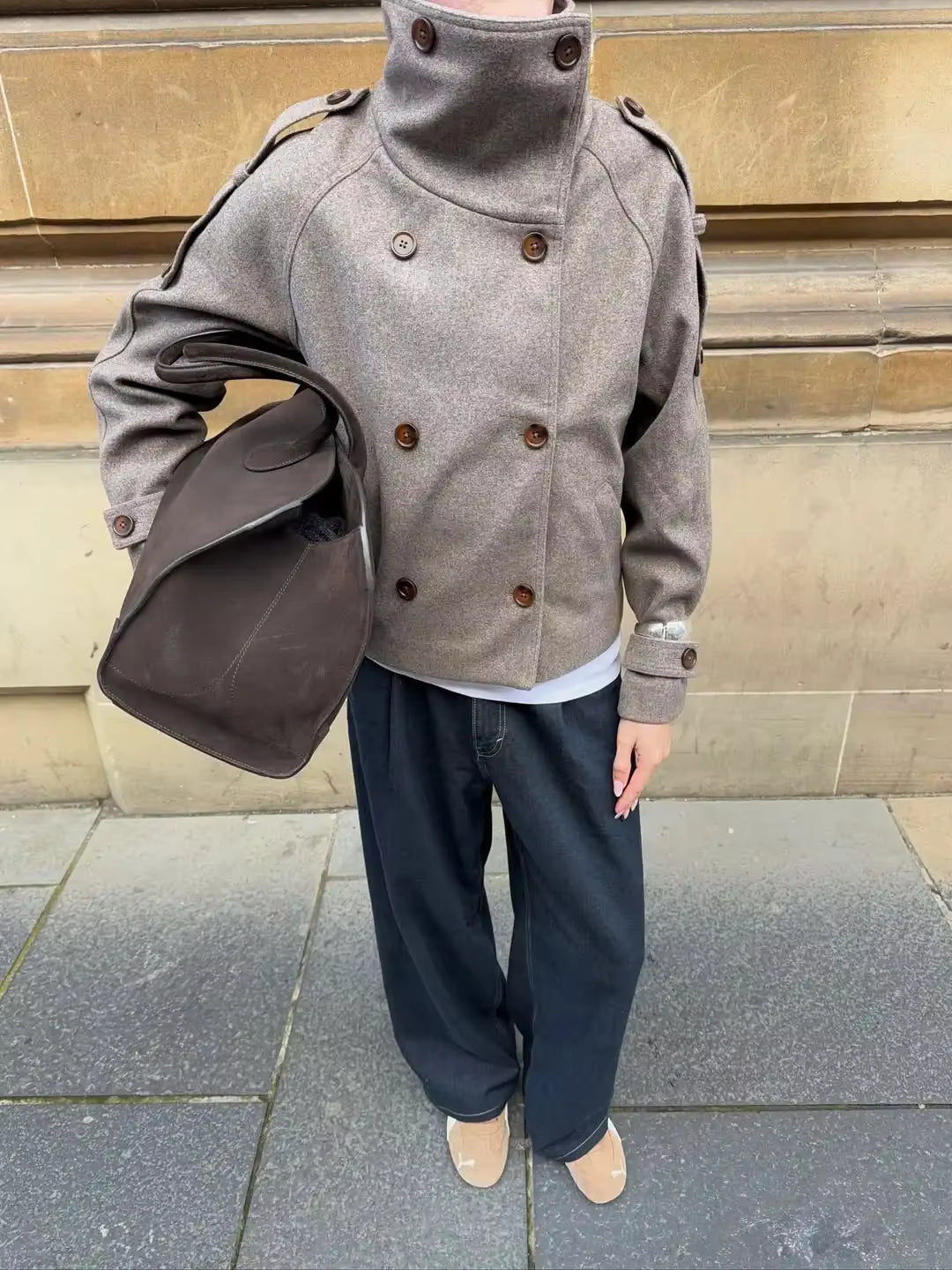 Manteau Kelly à col montant oversize