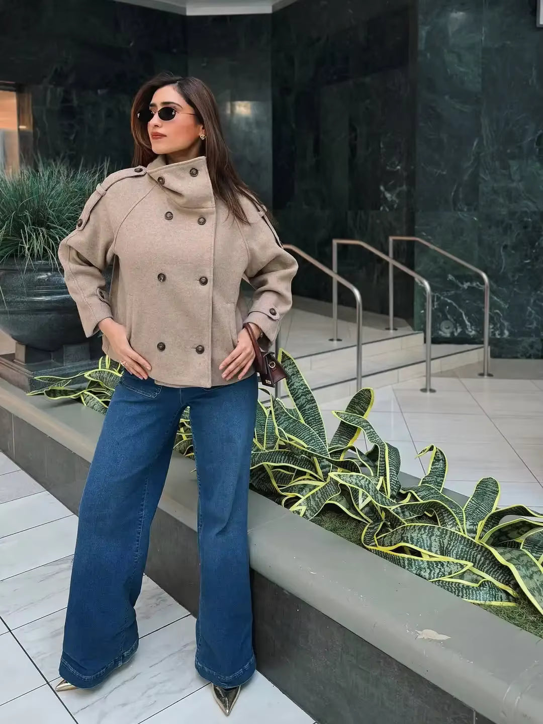 Manteau Kelly à col montant oversize