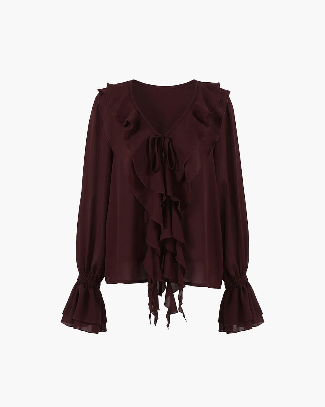 Blouse Monica à col noué et volants