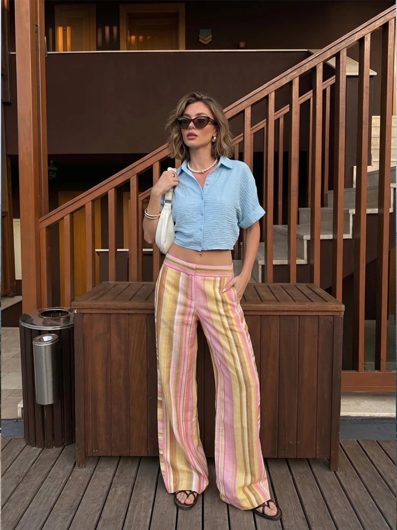 Pantalon palazzo à jambes larges Sara