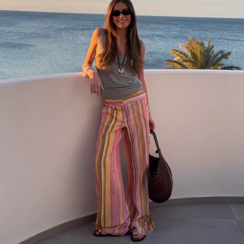 Pantalon palazzo à jambes larges Sara