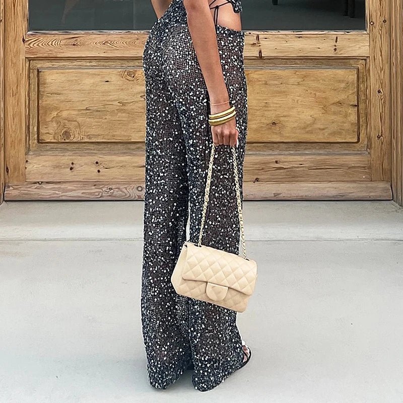 Pantalon droit à sequins Anya