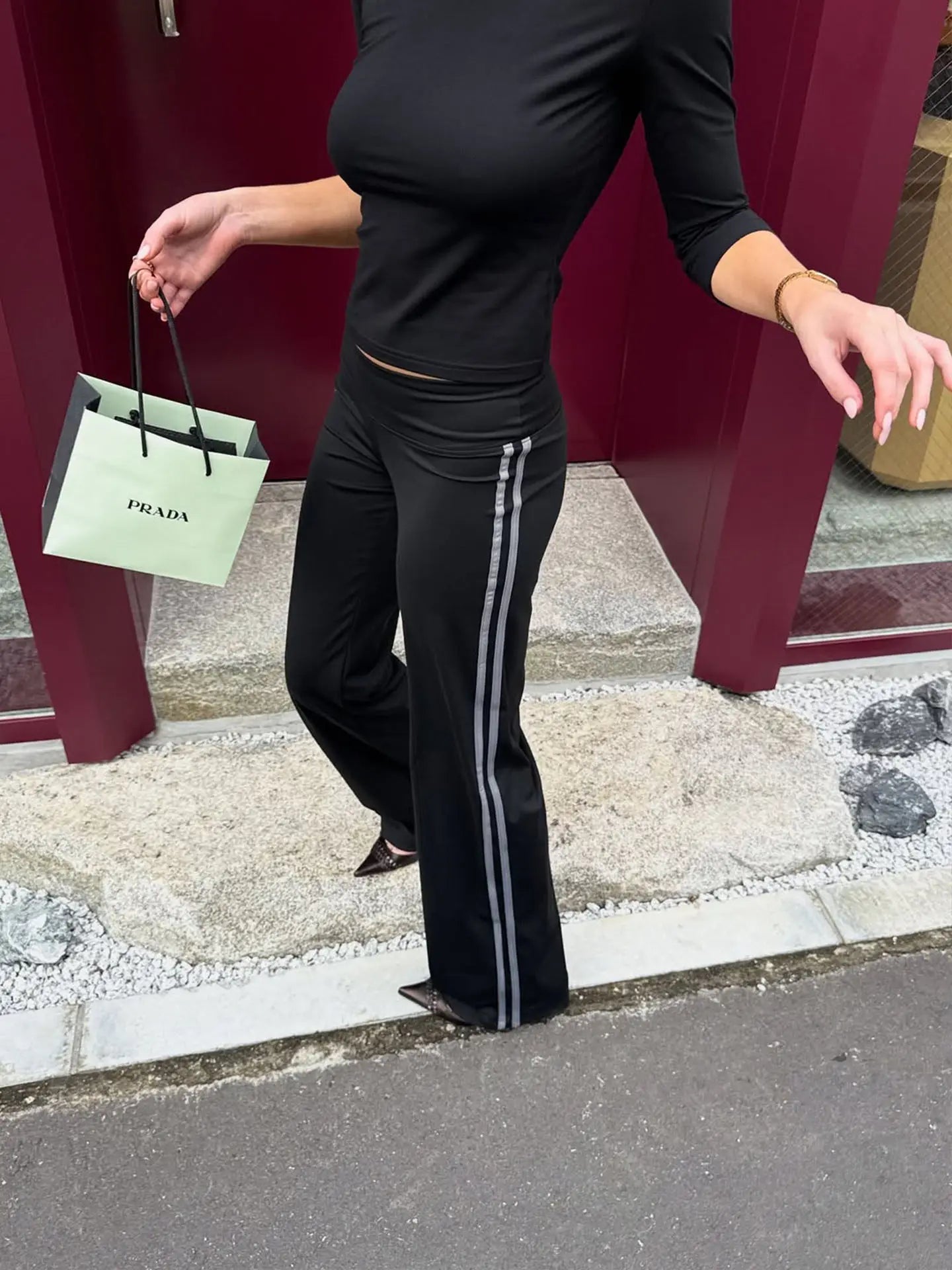 Pantalon de yoga évasé taille basse Jessica