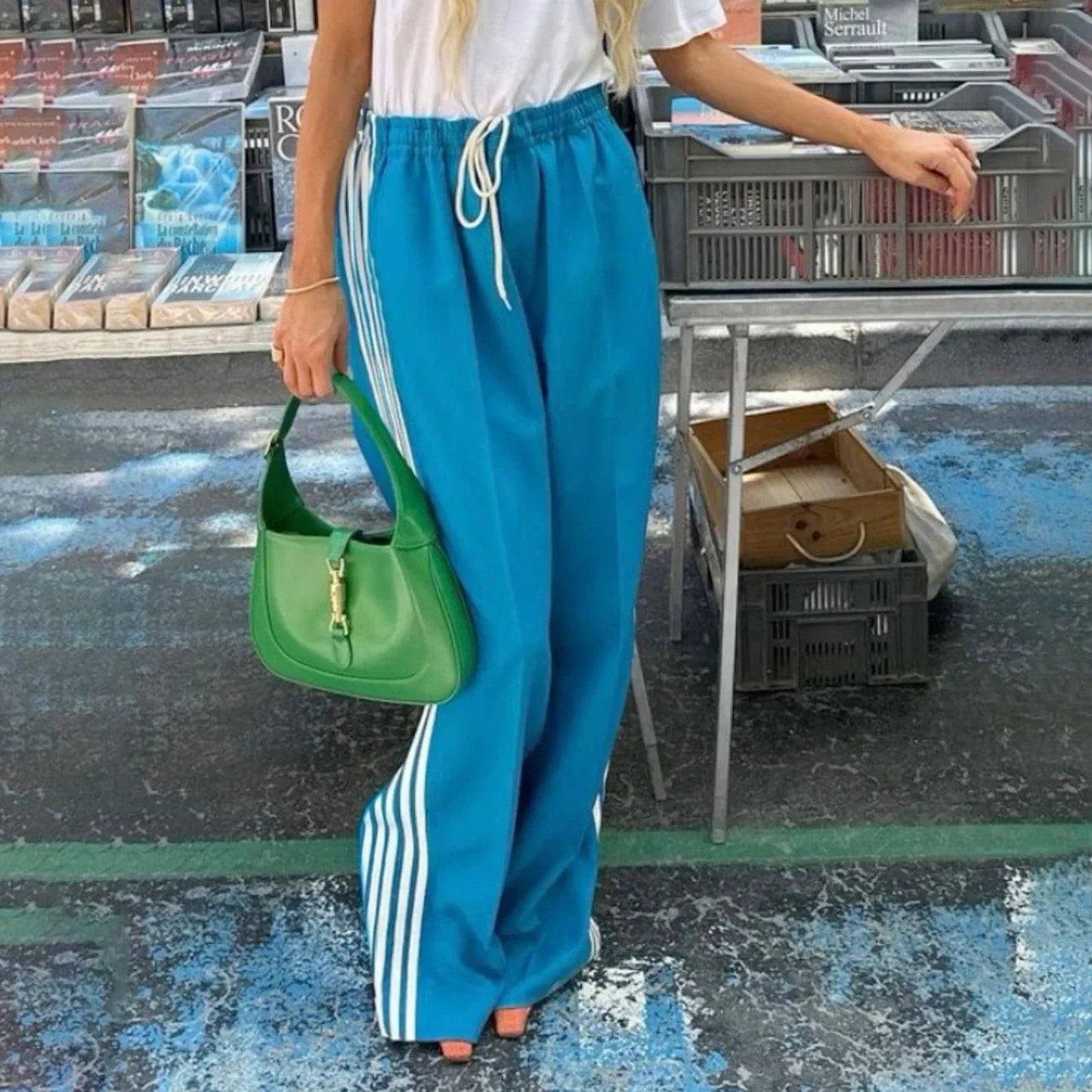 Pantalon de survêtement à rayures Gina avec cordon de serrage