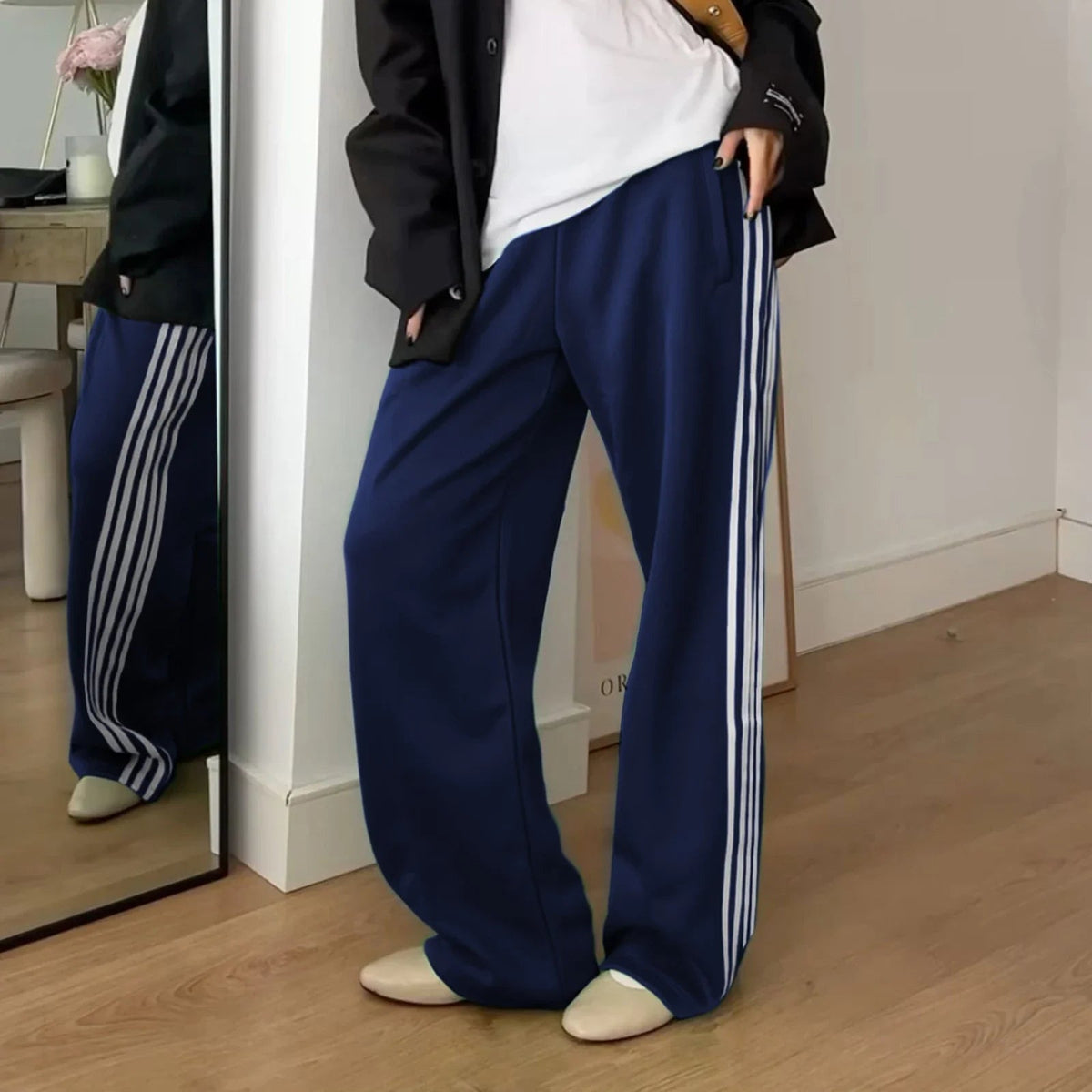 Pantalon de survêtement à rayures Gina avec cordon de serrage