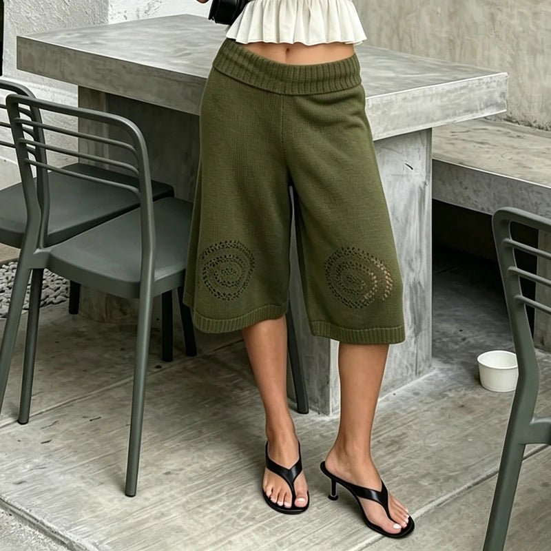 Evelyn Knit Wide-Leg Culotte Shorts