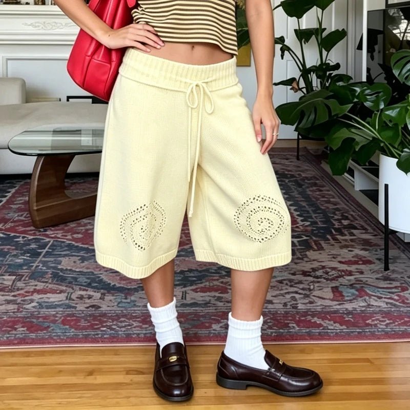 Evelyn Knit Wide-Leg Culotte Shorts