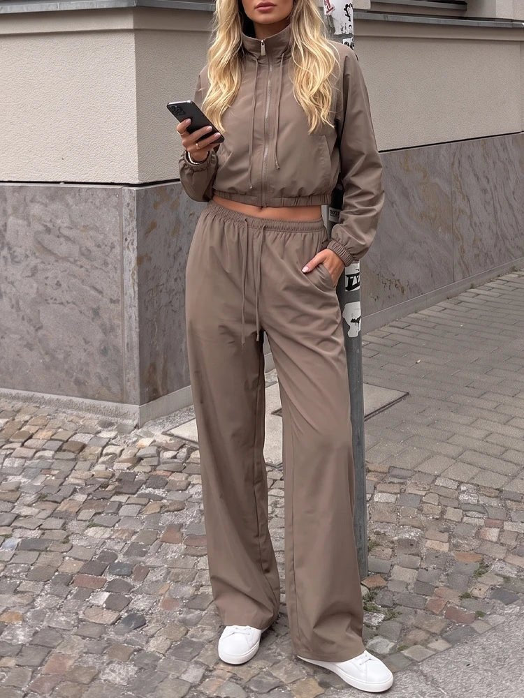 Ensemble blazer ajusté Angela & pantalon large