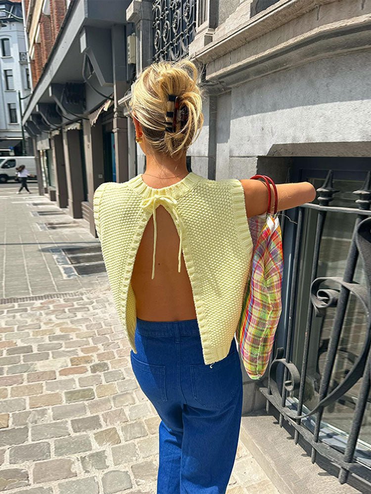 Emelia débardeur en maille dos ouvert