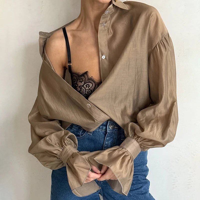Blouse transparente à manches longues Vivienne