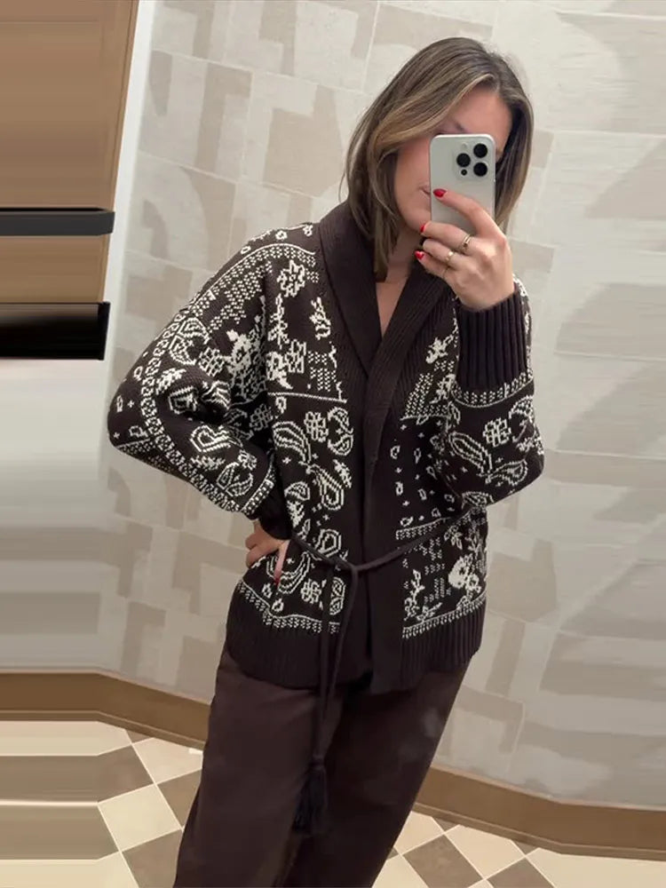Valerie Jacquard Knit Cardigan