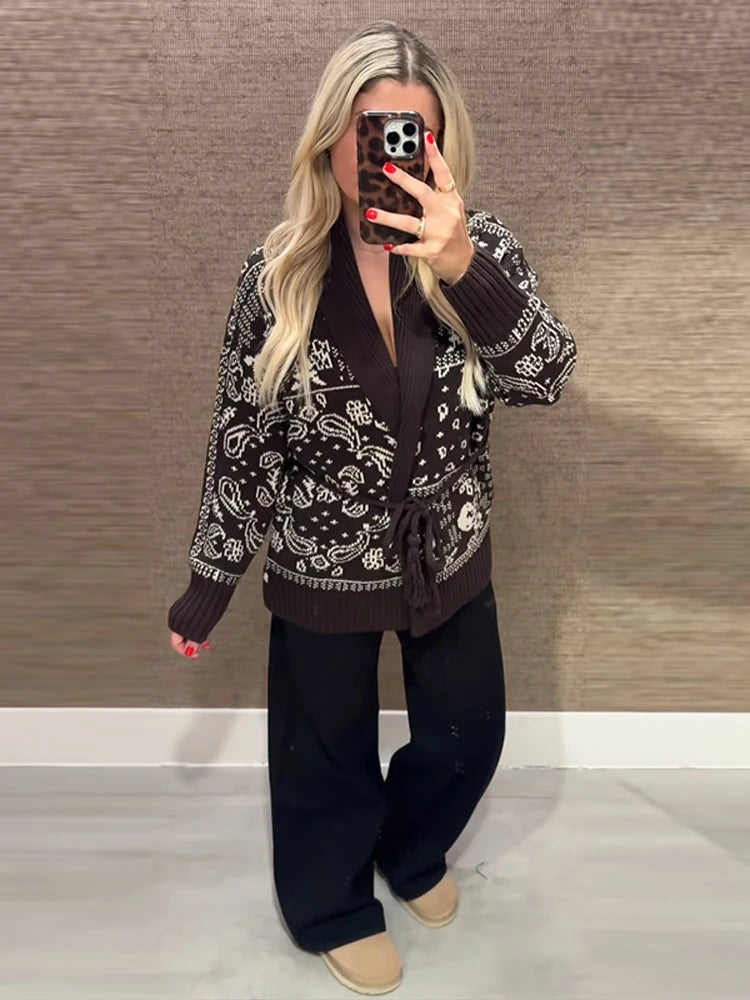 Valerie Jacquard Knit Cardigan