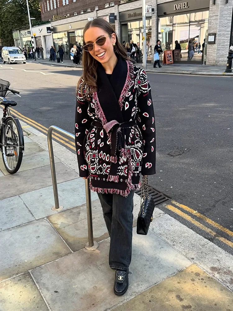 Valerie Jacquard Knit Cardigan