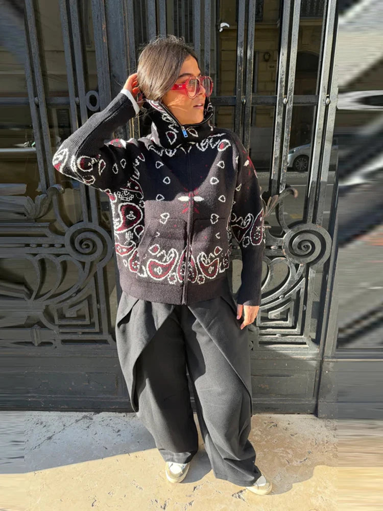 Valerie Jacquard Knit Cardigan