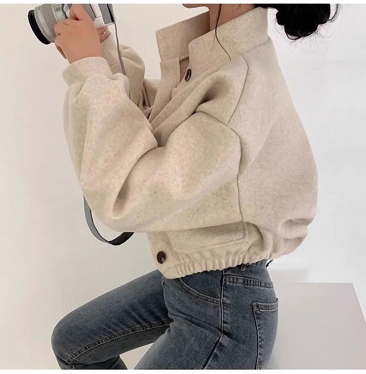 ZEYA - Agathe High Neck Cropped Jacket