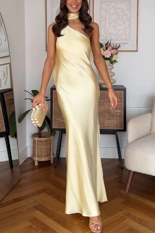 ZEYA - Alice One-Shoulder Silk Evening Gown