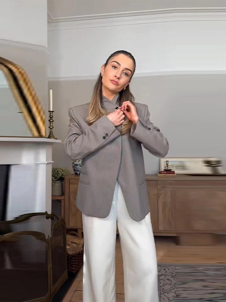 ZEYA - Allegra Structured Stand Collar Blazer