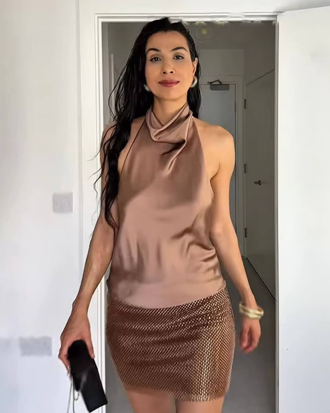 ZEYA - Allison Halter Backless Satin Top