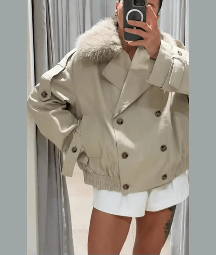 ZEYA - Allison Trench Coat with Faux Fur
