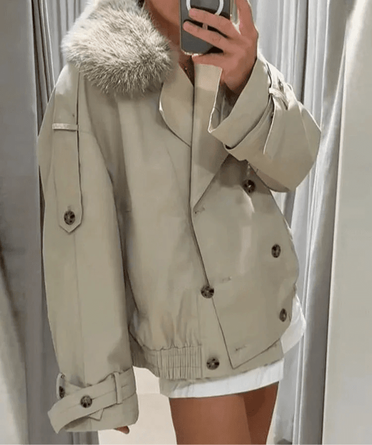 ZEYA - Allison Trench Coat with Faux Fur