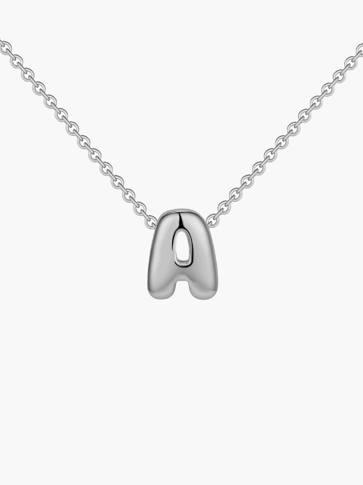 ZEYA - Alouette Gold Initial Necklace - Dainty 3D Bubble Name Jewelry for Women