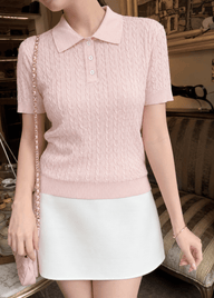Amanda Knitted Polo Top