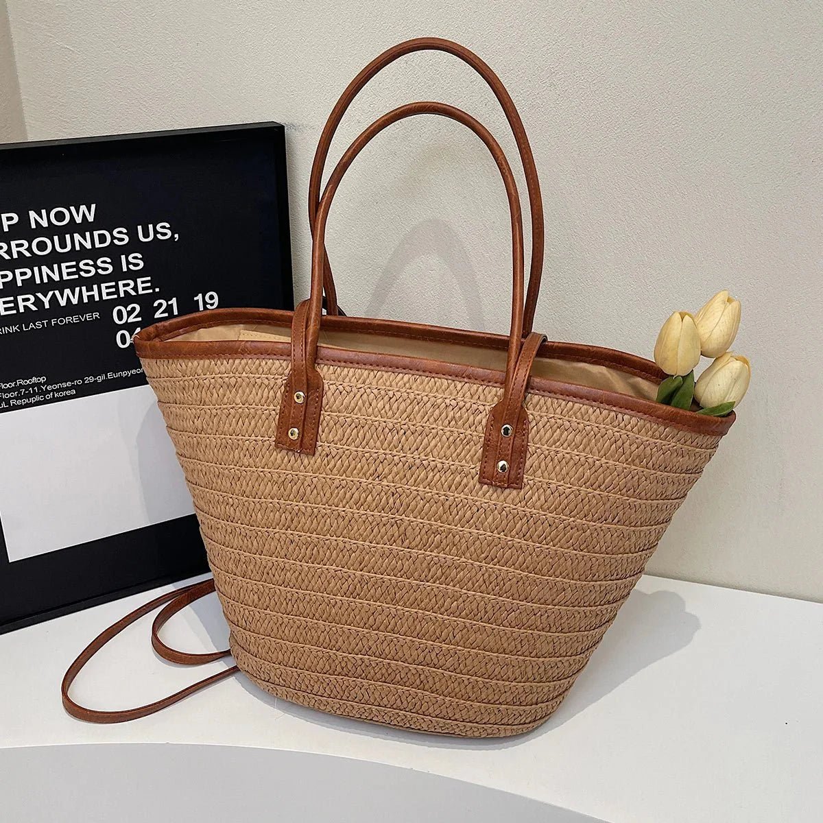 ZEYA - Aneyla Forest Woven Single-Shoulder Tote
