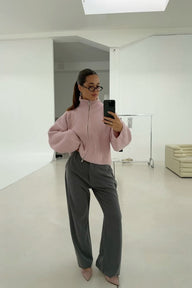 Angela Pull zippé oversize à côtes