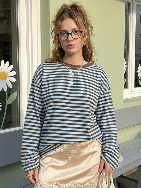 ZEYA - Angela Striped Oversized Knit Sweater