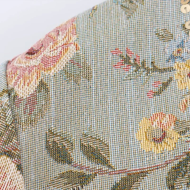 ZEYA - Anne Vintage Jacquard Cropped Jacket