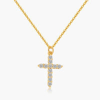 Collier pendentif croix en zircone Ariadne