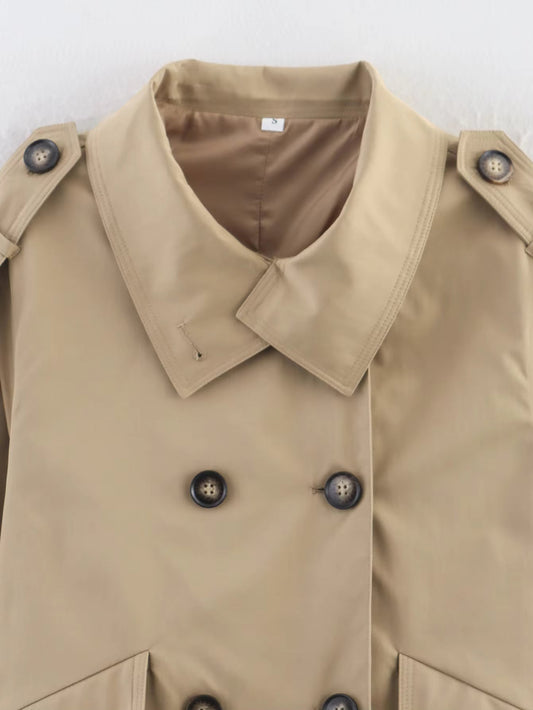ZEYA - Audrey Beige Double Breasted Trench Coat