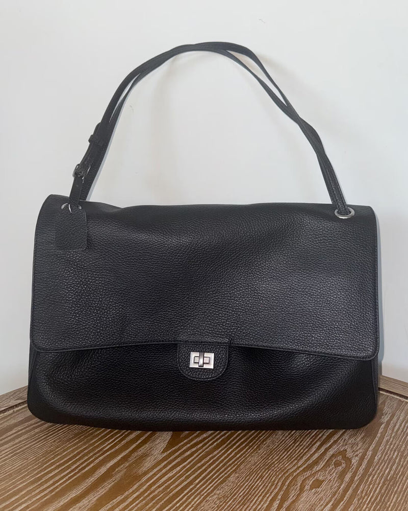 ZEYA - Ava Maxi Flap Leather Shoulder Bag