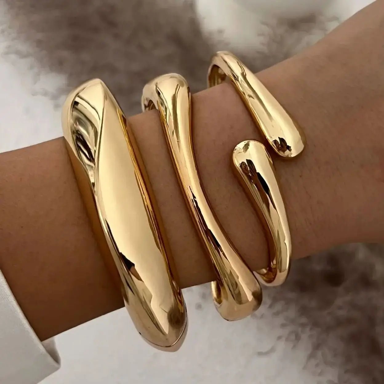 ZEYA - Avenlee Metal Cuff Bangles - Geometric Hip Hop Bracelets for Women