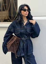 Suzette Belted Denim Set