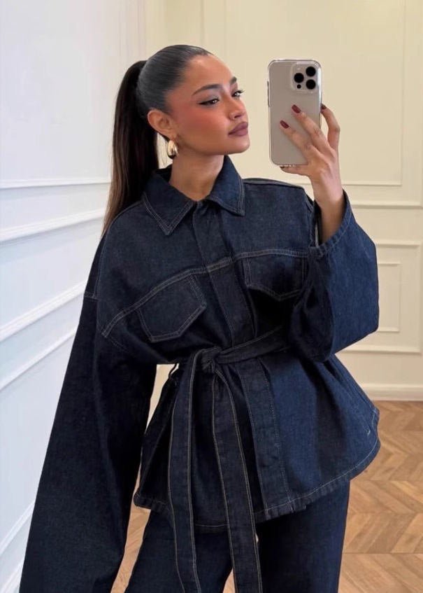 ZEYA - Avery Belted Denim Set