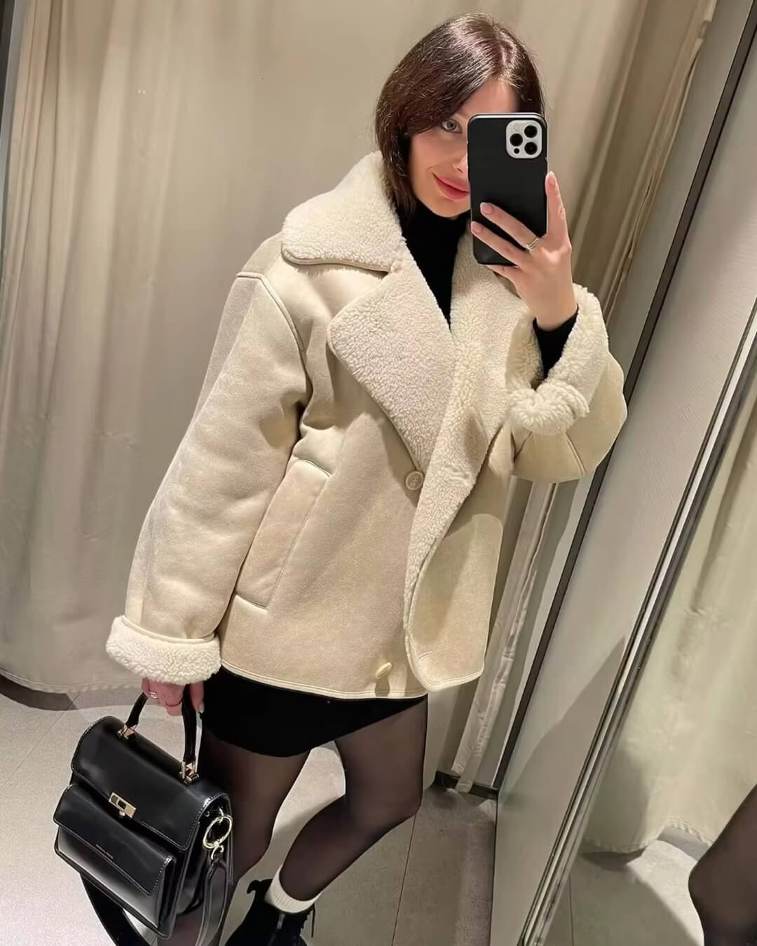 ZEYA - Blythe Sherpa Faux Leather Jacket