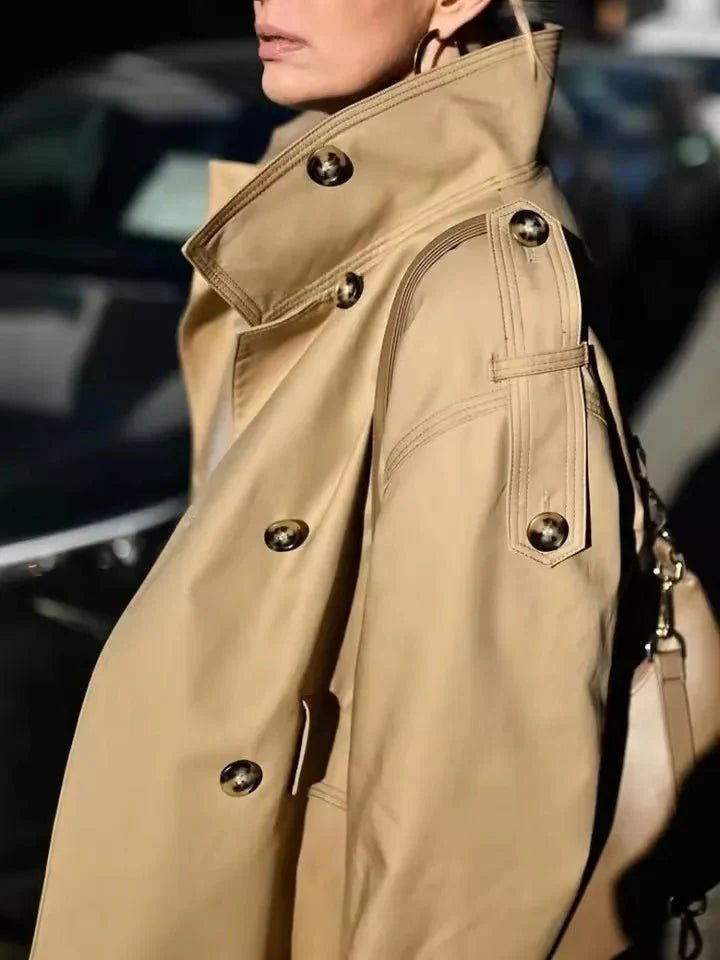 ZEYA - Brynn Stand Collar Cropped Trench Coat