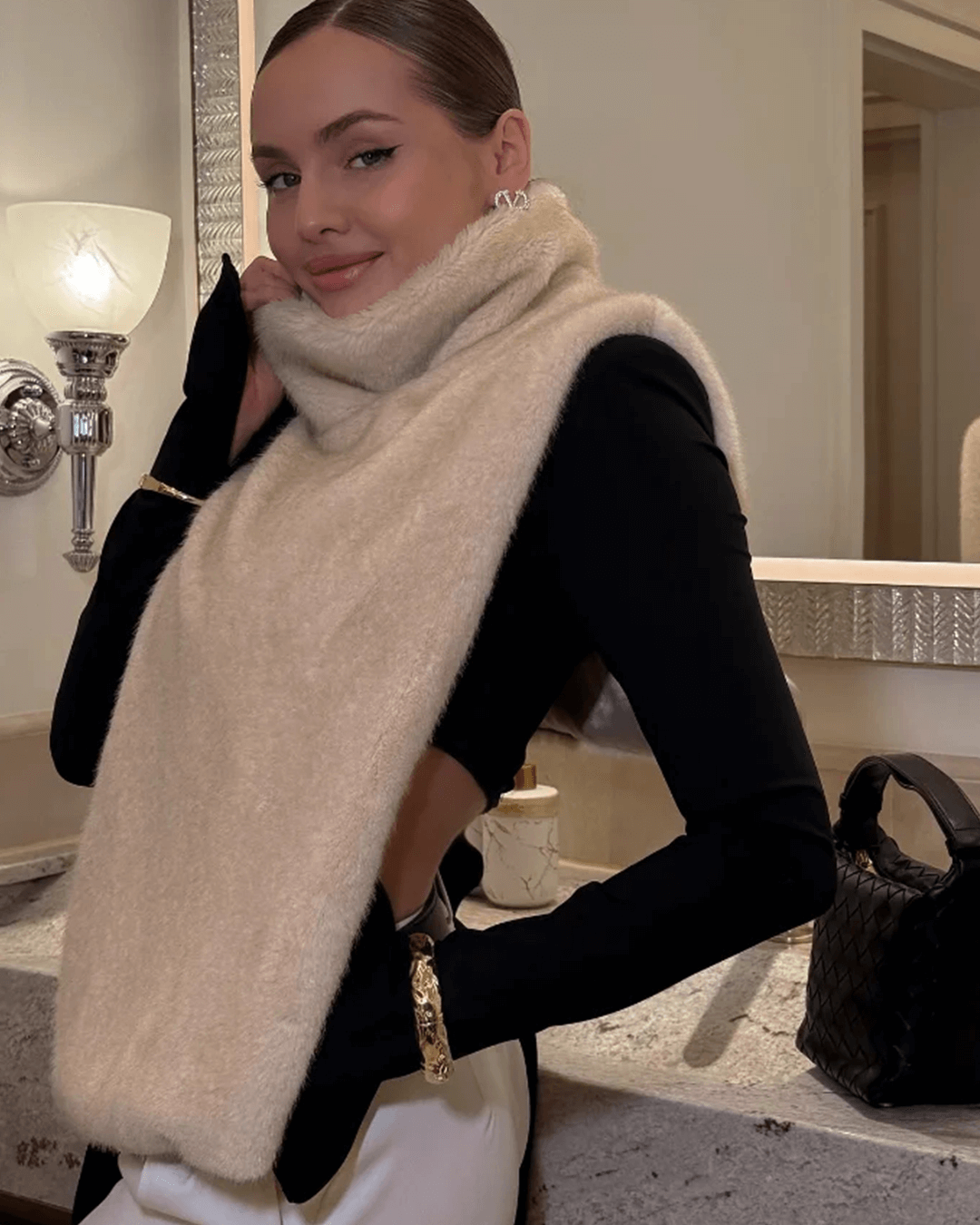 ZEYA - Carina Faux Fur Turtleneck Vest